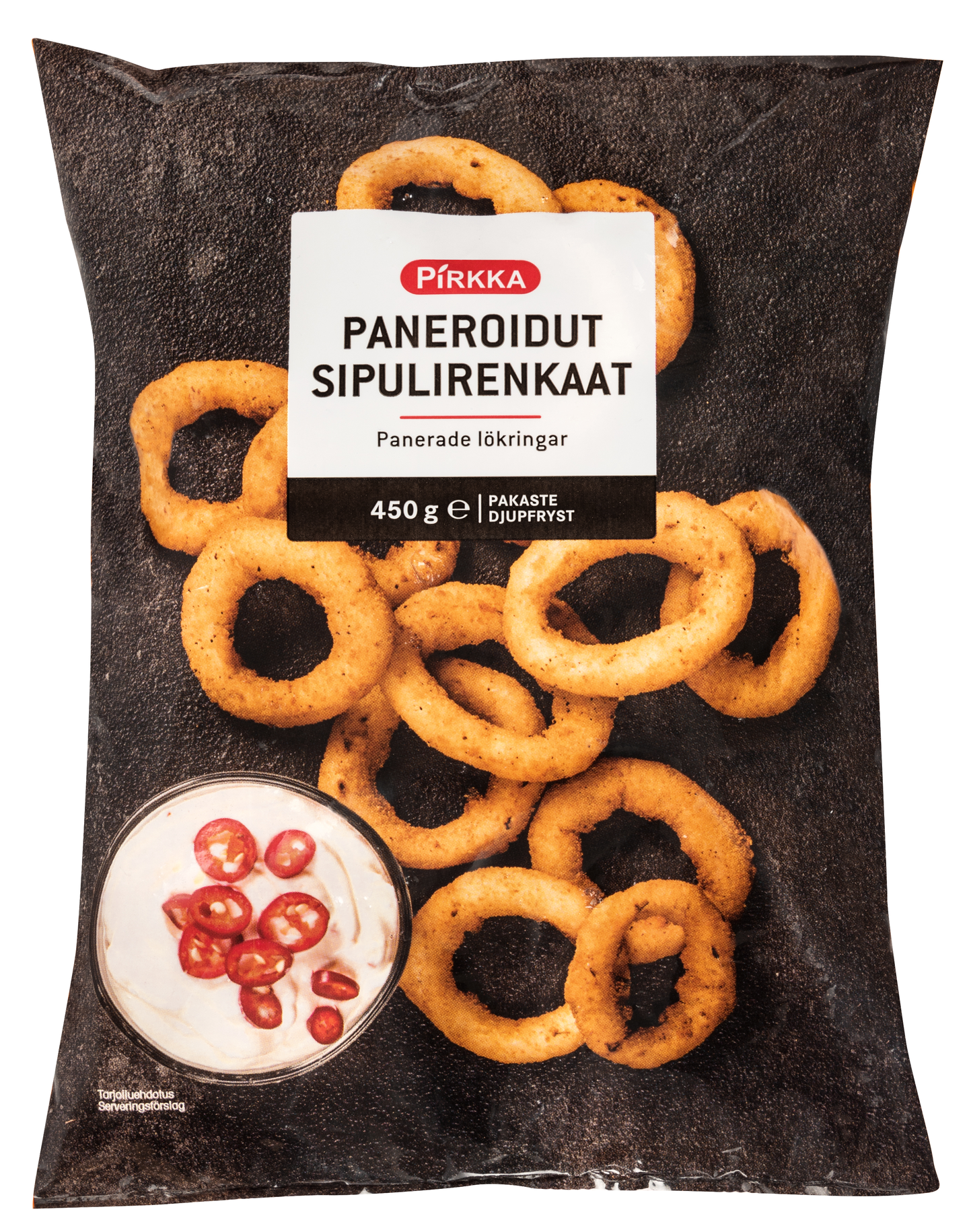 Pirkka paneroidut sipulirenkaat 450g pakaste KRuoka Verkkokauppa