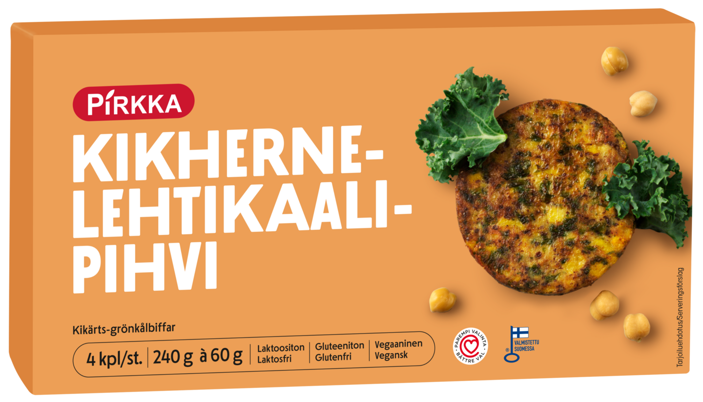 Pirkka kikhernelehtikaalipihvi 4kpl/240g pakaste KRuoka Verkkokauppa