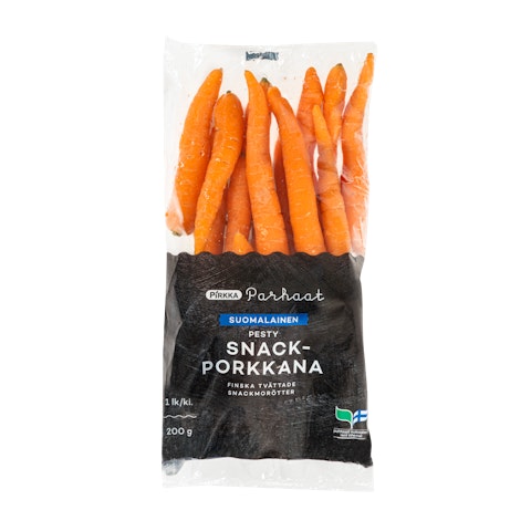 Pirkka Parhaat suomalainen pesty snack-porkkana 200g 1lk