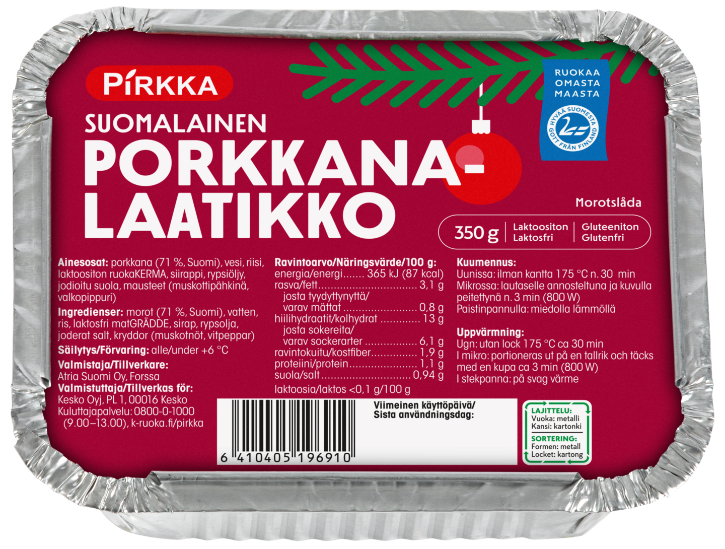 Pirkka porkkanalaatikko 350g