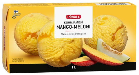 Pirkka kermajäätelö mango-meloni 1l