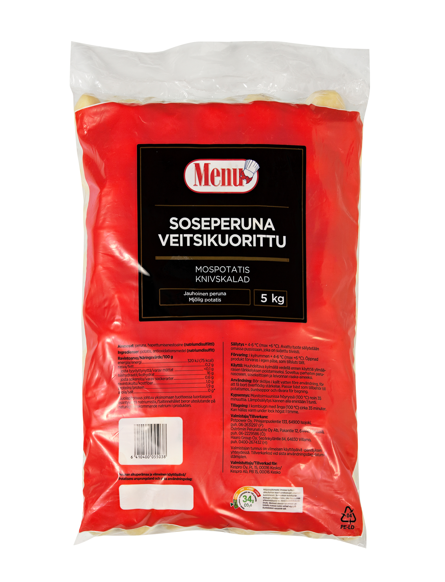 Menu soseperuna veitsikuorittu 5kg 1+1