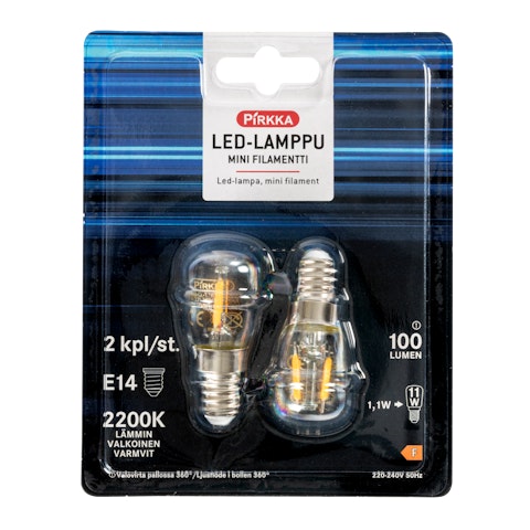 Pirkka led-lamppu mini E14 100lm 2 kpl f
