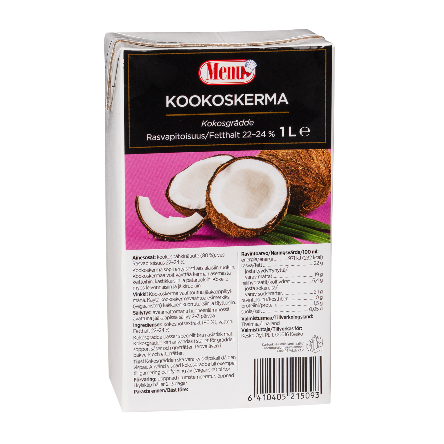 Menu kookoskerma 1l UHT