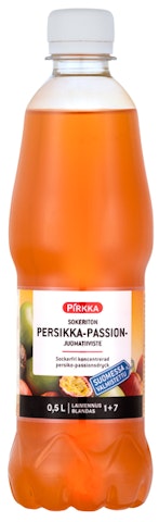 Pirkka persikka-passion juomatiiviste 0,5l sokeriton