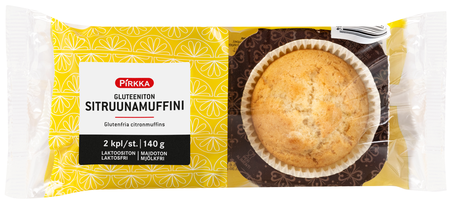 Pirkka gluteeniton sitruunamuffini 2kpl/140g