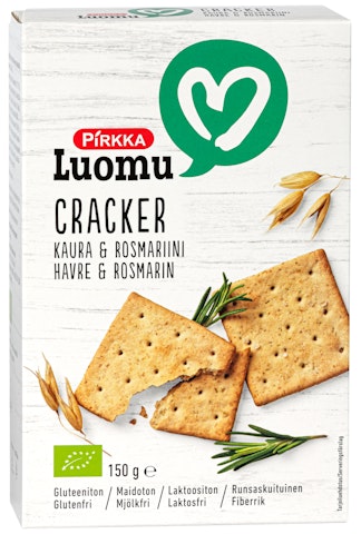 Pirkka Luomu cracker kaura & rosmariini 150g