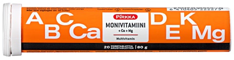 Pirkka monivitamiini + Ca + Mg 20kpl/80g