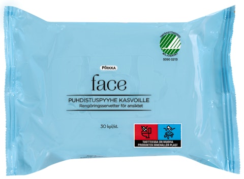 Pirkka Face puhdistuspyyhe kasvoille 30 kpl