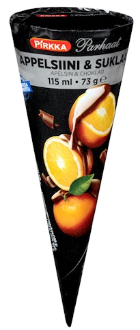 Pirkka Parhaat Appelsiini-suklaa jäätelötuutti 115ml/73g