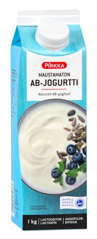 Pirkka maustamaton AB-jogurtti 1kg laktoositon