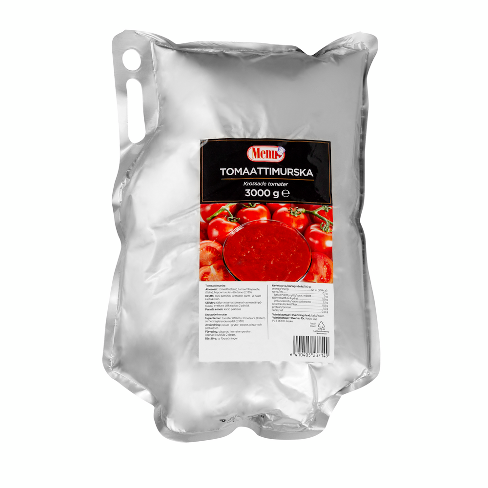 Menu tomaattimurska 10x10mm 3kg pussi — HoReCa-tukku Kespro