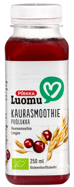 Pirkka Luomu kaurasmoothie puolukka 250ml | K-Ruoka Verkkokauppa