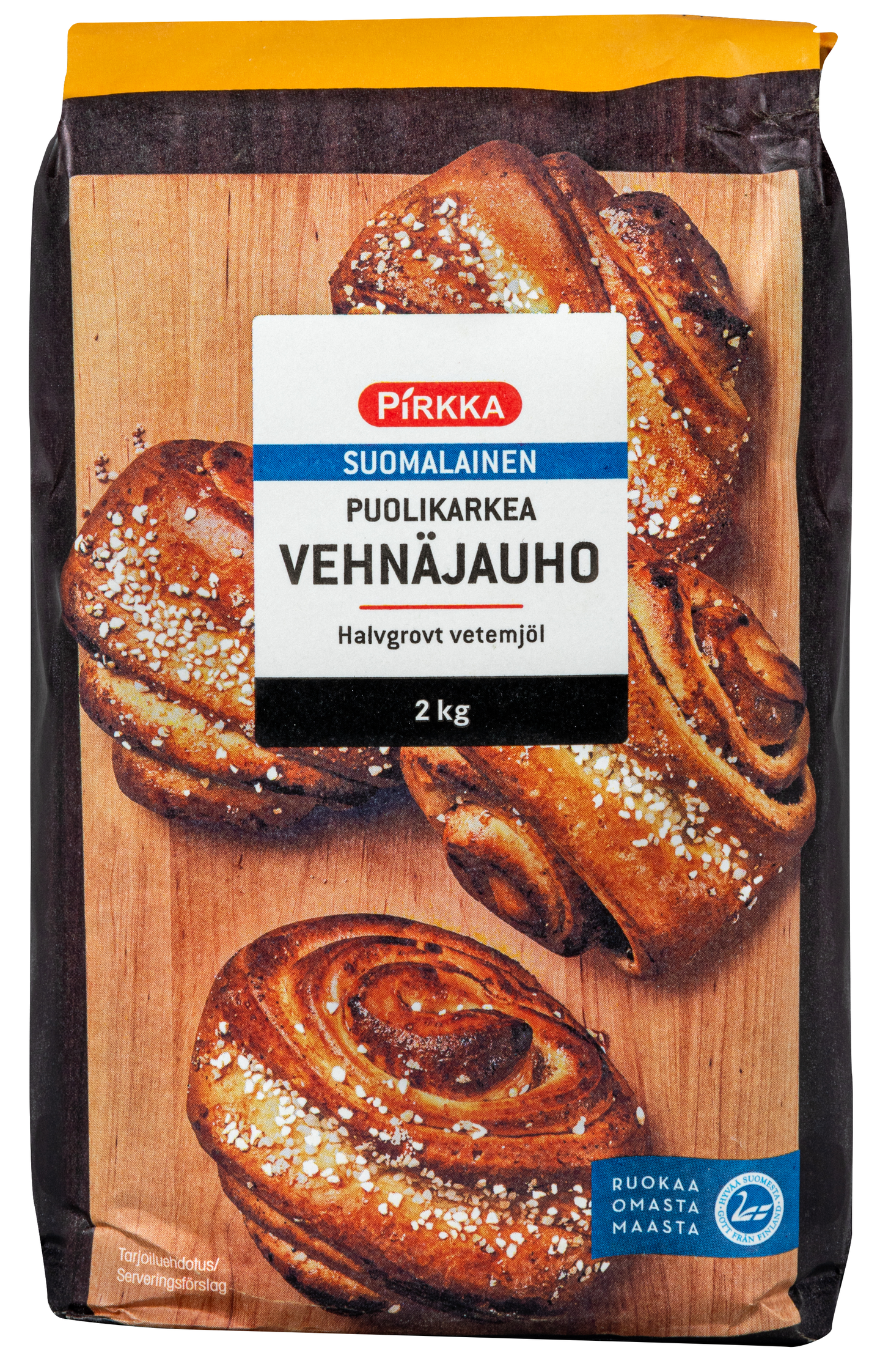 Pirkka suomalainen puolikarkea vehnäjauho 2kg | K-Ruoka Verkkokauppa