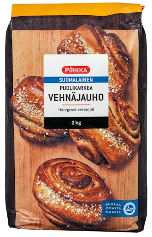 Pirkka suomalainen puolikarkea vehnäjauho 2kg