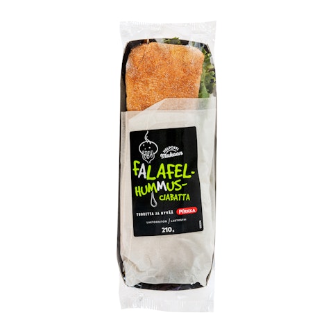 Pirkka Helposti mukaan falafel-hummusciabatta 210g