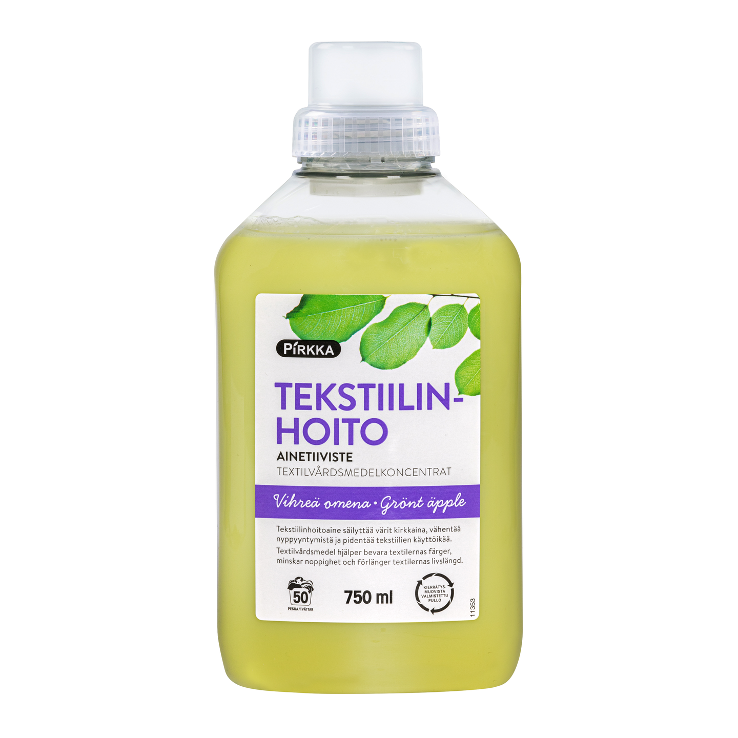 Pirkka tekstiilinhoitoaine 750ml vihreä omena