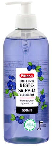 Pirkka biohajoava nestesaippua 500ml blueberry