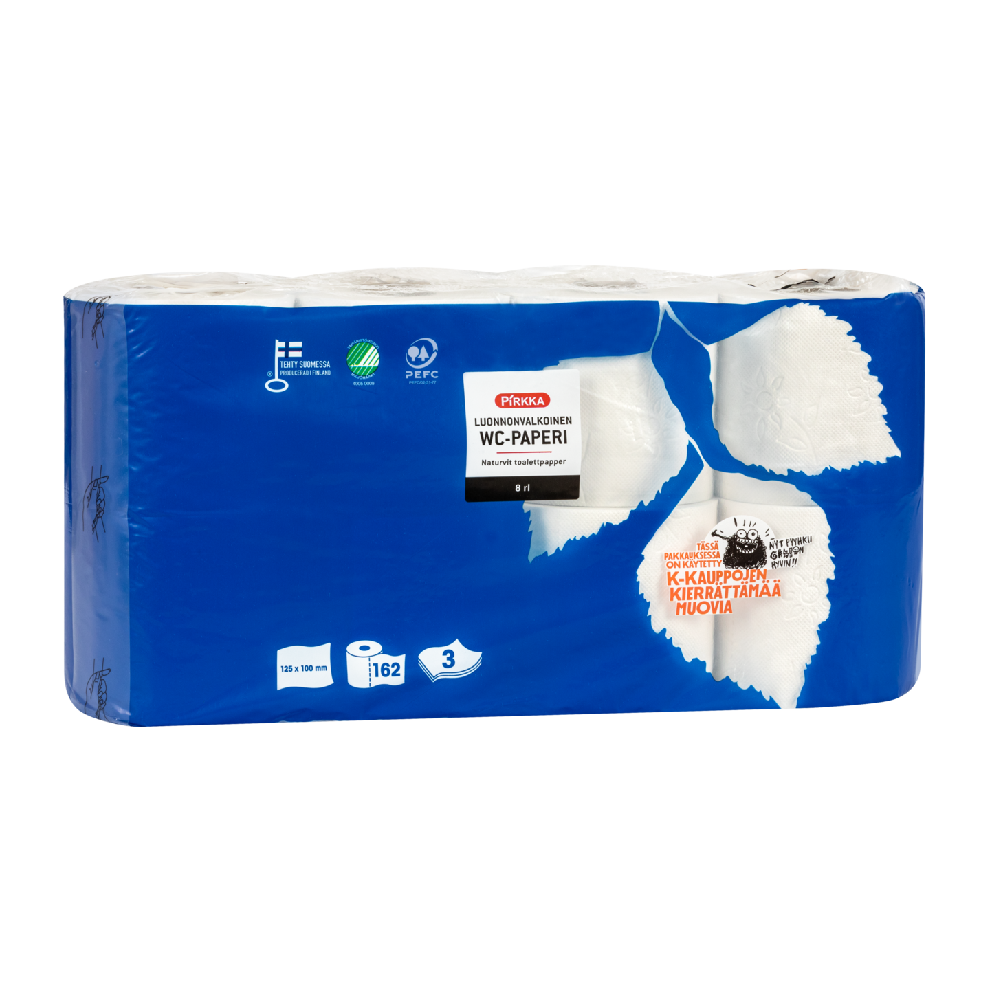Pirkka wc-paperi luonnonvalkoinen 8rl