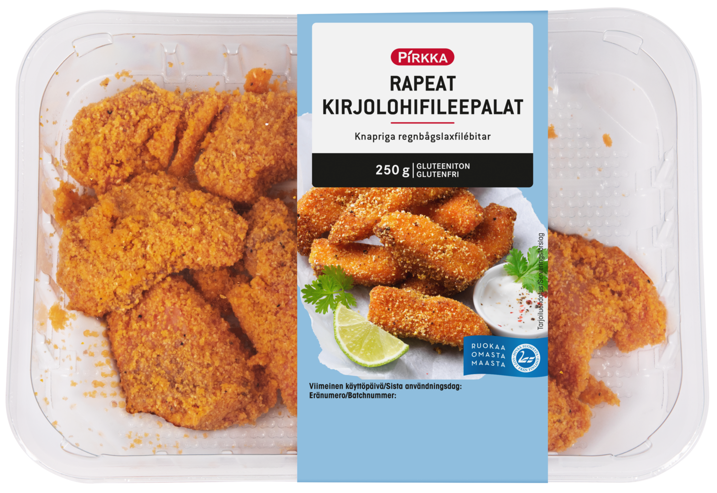 Pirkka rapeat kirjolohifileepalat 250g gluteeniton KRuoka Verkkokauppa