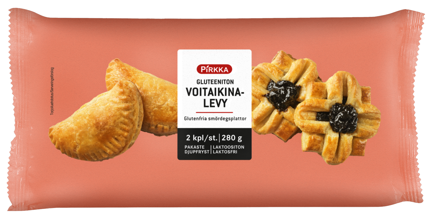 Pirkka gluteeniton voitaikinalevy 2 kpl/280 g pakaste KRuoka