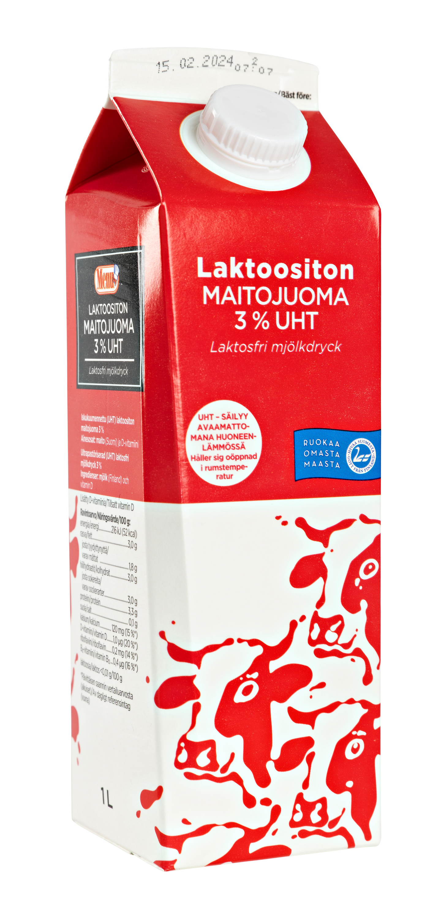 Menu laktoositon maitojuoma 3% 1l UHT