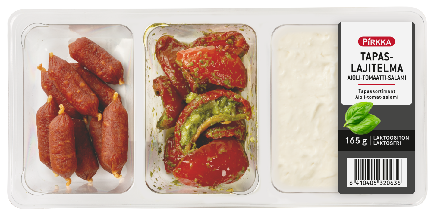 Pirkka tapaslajtelma aiolitomaattisalami 165g KRuoka Verkkokauppa