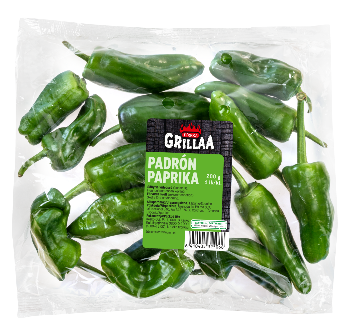 Pirkka Grillaa Padrón paprika 200g 1lk KRuoka Verkkokauppa