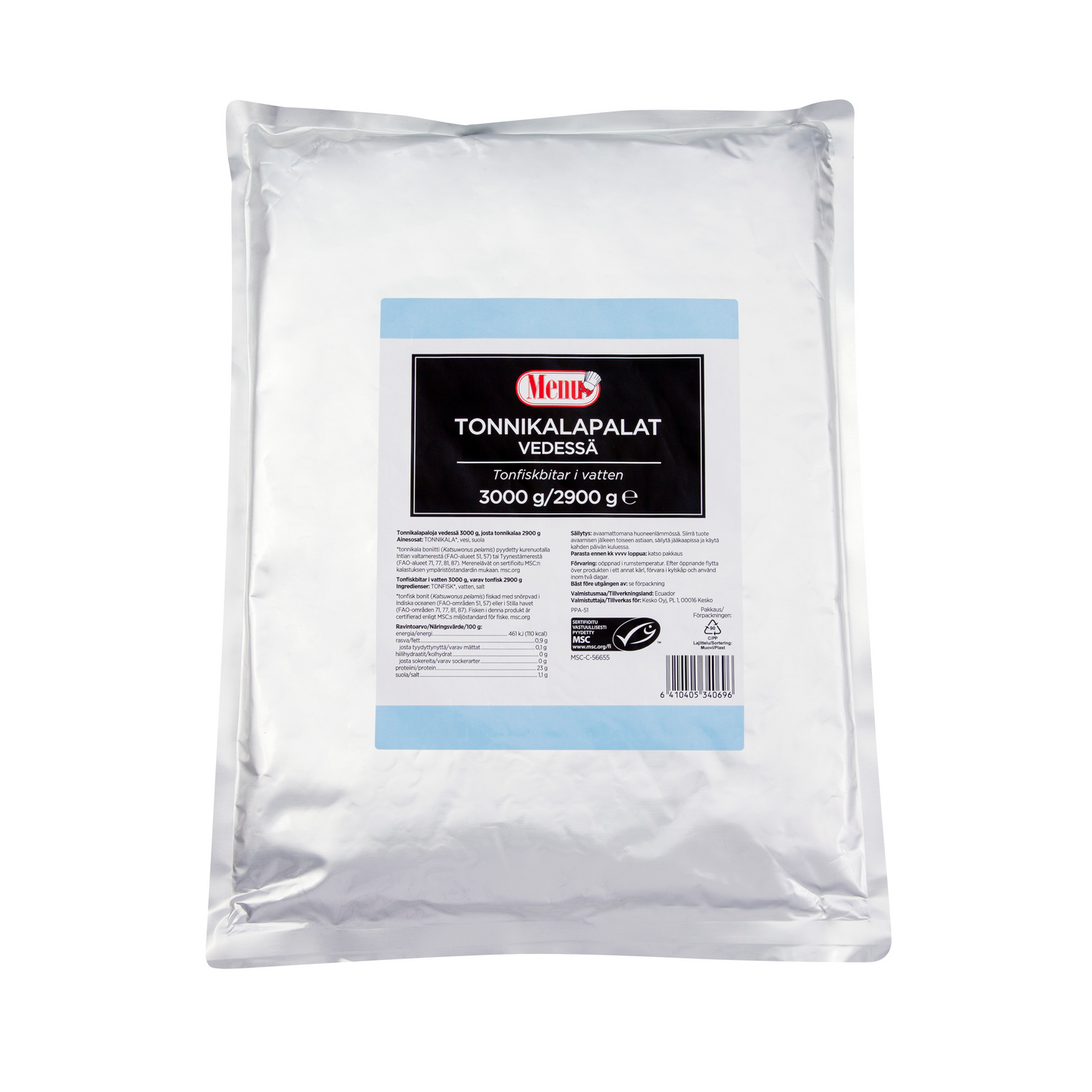 Menu tonnikalapalat vedessä 3000g/2900g MSC