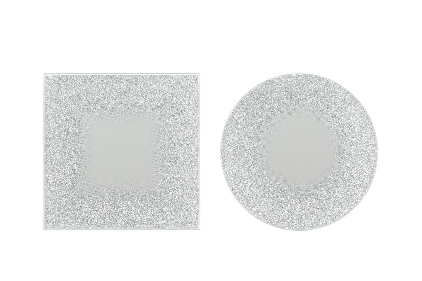 4Living Kynttilänalunen peili glitter hopea 10cm lajitelma