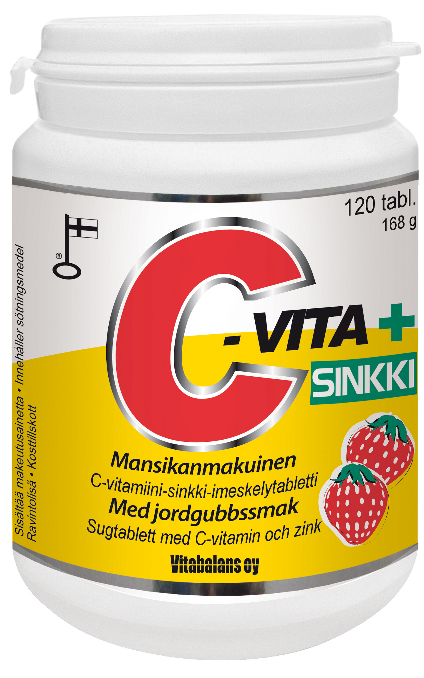 Vitabalans 120tabs C-VITA  SINKKI Mansikanmakuinen imeskelytabletti
