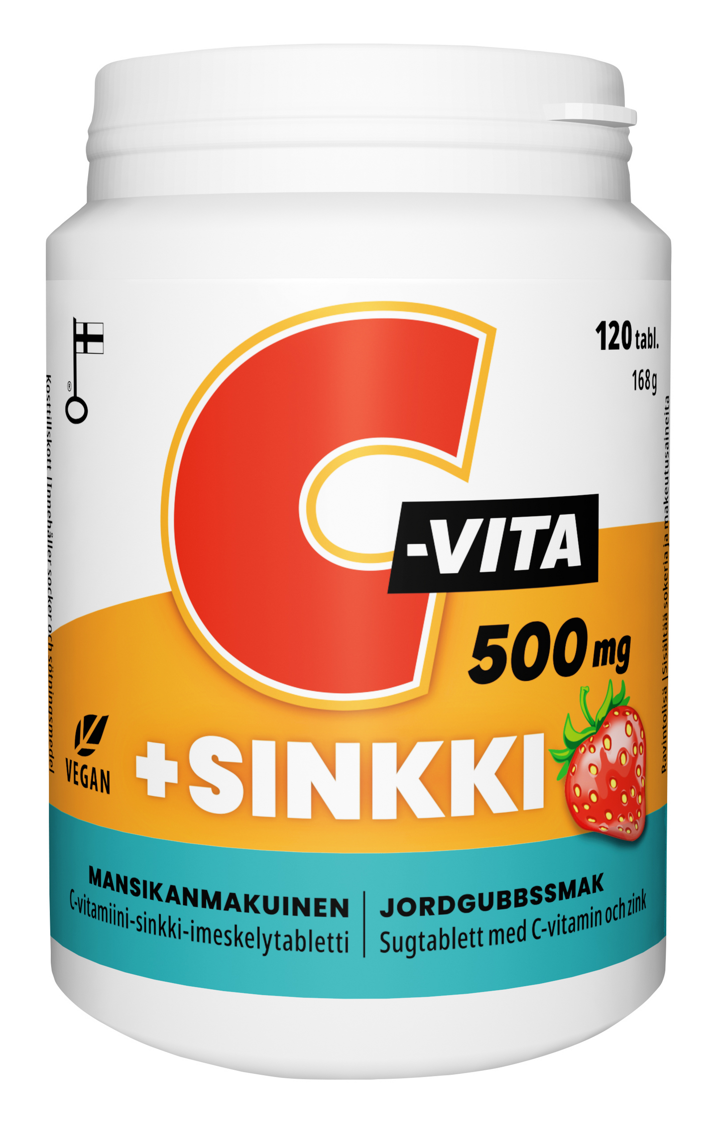 Vitabalans 120tabs C-VITA  SINKKI Mansikanmakuinen imeskelytabletti