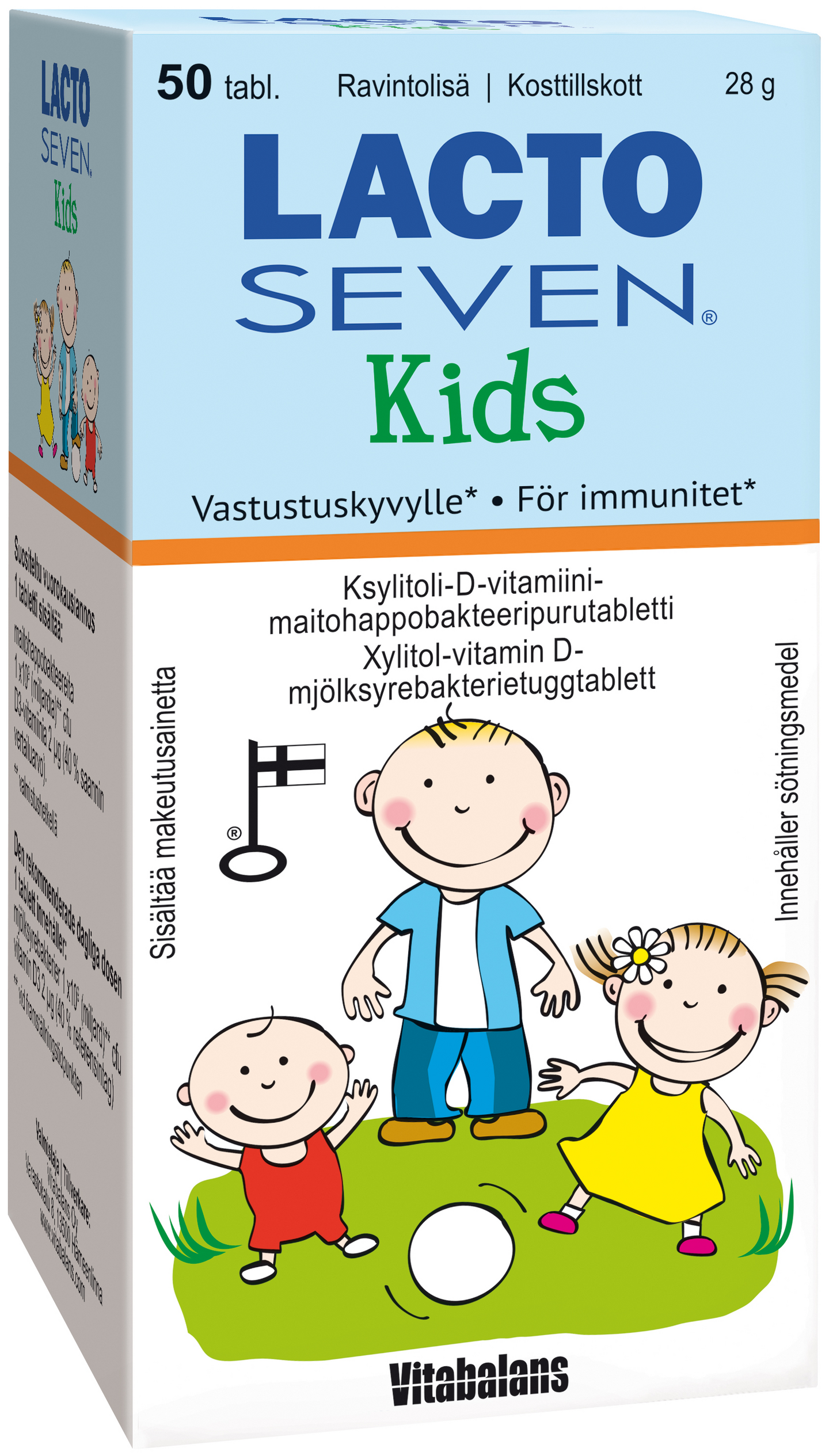 Lacto Seven Kids 50tabl 28g maitohappobakteeri