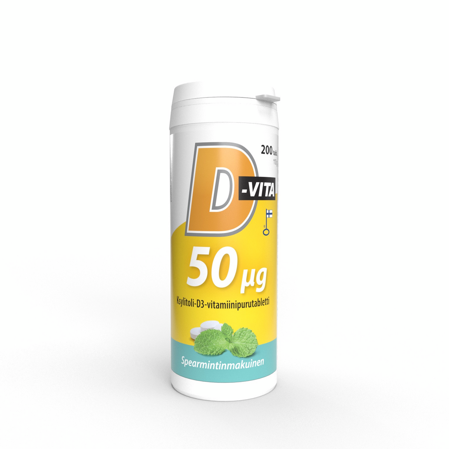 Vitabalans D-Vita 50ug Ksylitoli -D3 vitamiinipurutabletti 200tabl spearmintinmakuinen