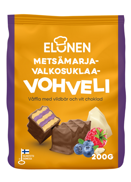 Elonen vohveli 200g metsämarja-valkosuklaa PUOLILAVA