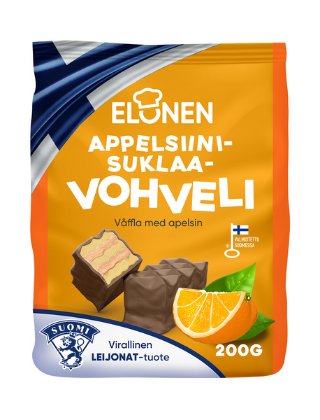 Elonen appelsiini-suklaavohveli 200g QPA