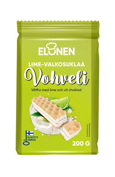 Elonen lime-valkosuklaavohveli 200g QPA