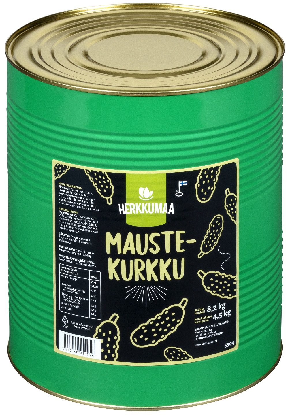 Herkkumaa maustekurkkuja 8,2/4,5kg