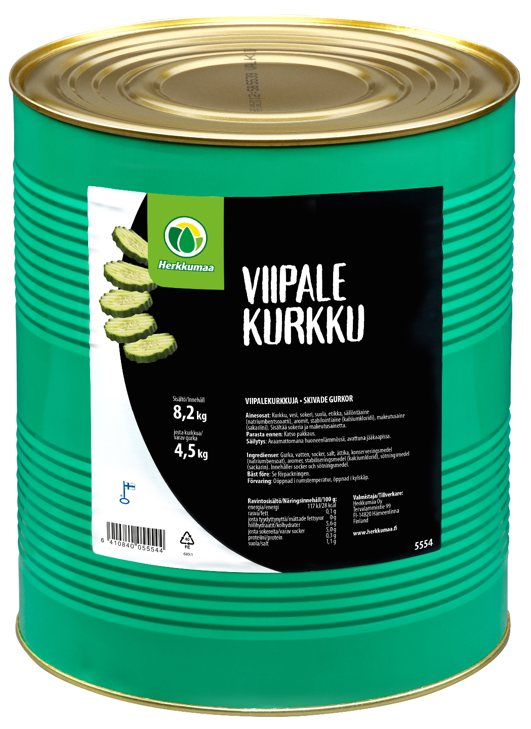 Herkkumaa viipalekurkku 8,2/4,5kg