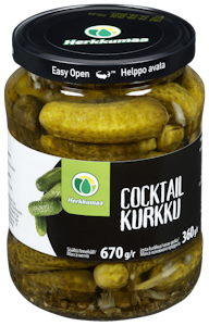 Herkkumaa Cocktailkurkku 670g/360g