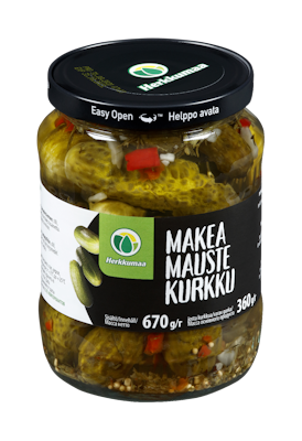 Herkkumaa Makeita maustekurkkuja 670g/360g