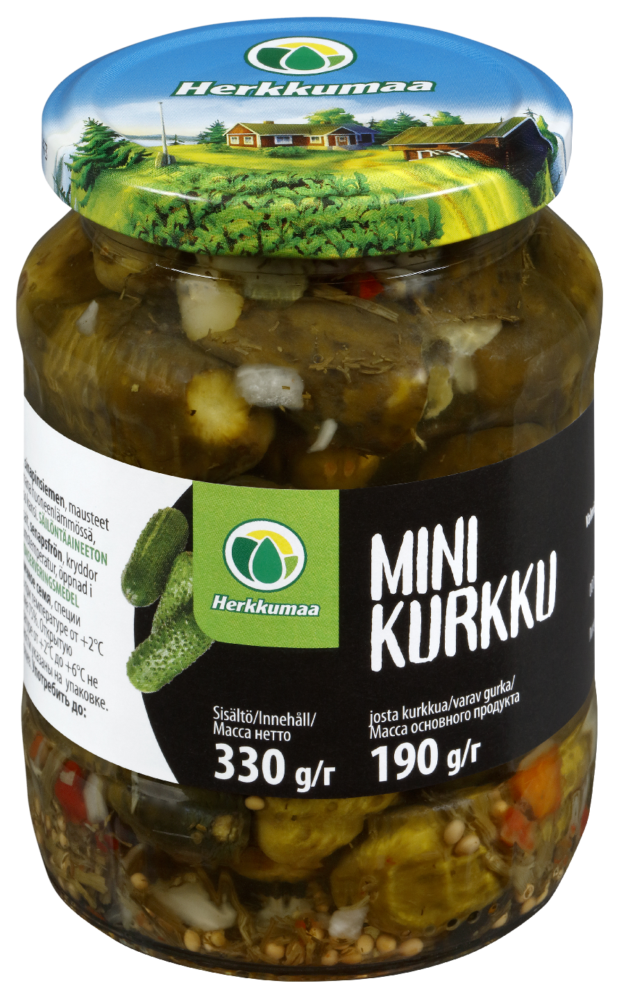 Herkkumaa Minikurkku 330g/190g