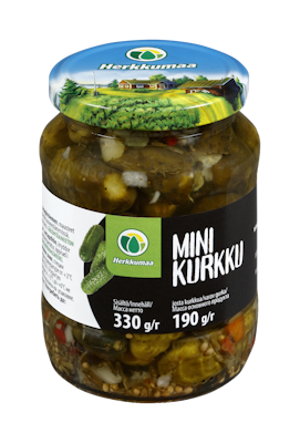 Herkkumaa Minikurkku 330g/190g