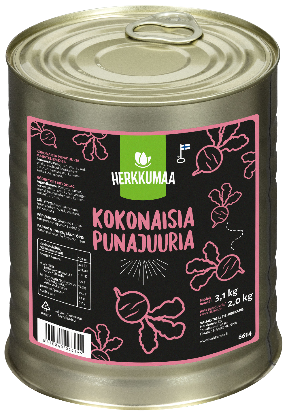 Herkkumaa punajuuri kokonainen 3,1/2,0kg