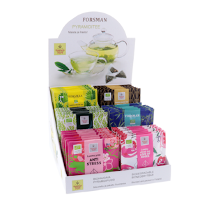 Forsman tea pöytädisplay 1 pyramidipussitee 48x2,5g luomu