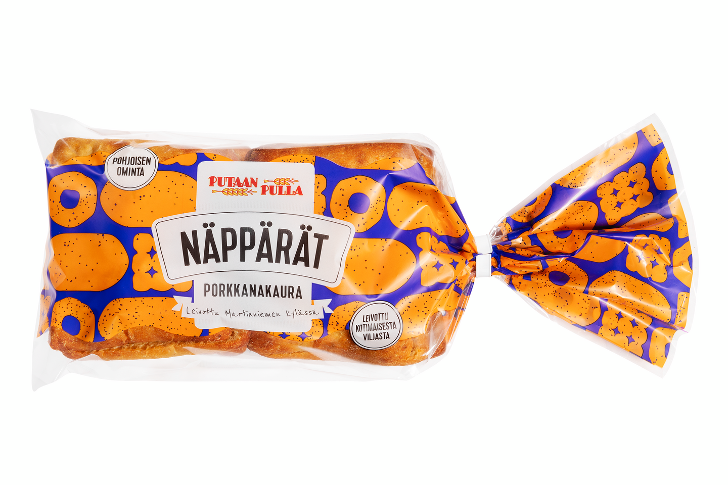 Putaan Pulla Näppärät Porkkanakaura 4kpl/250g halkaistu porkkanakaurapalaleipä