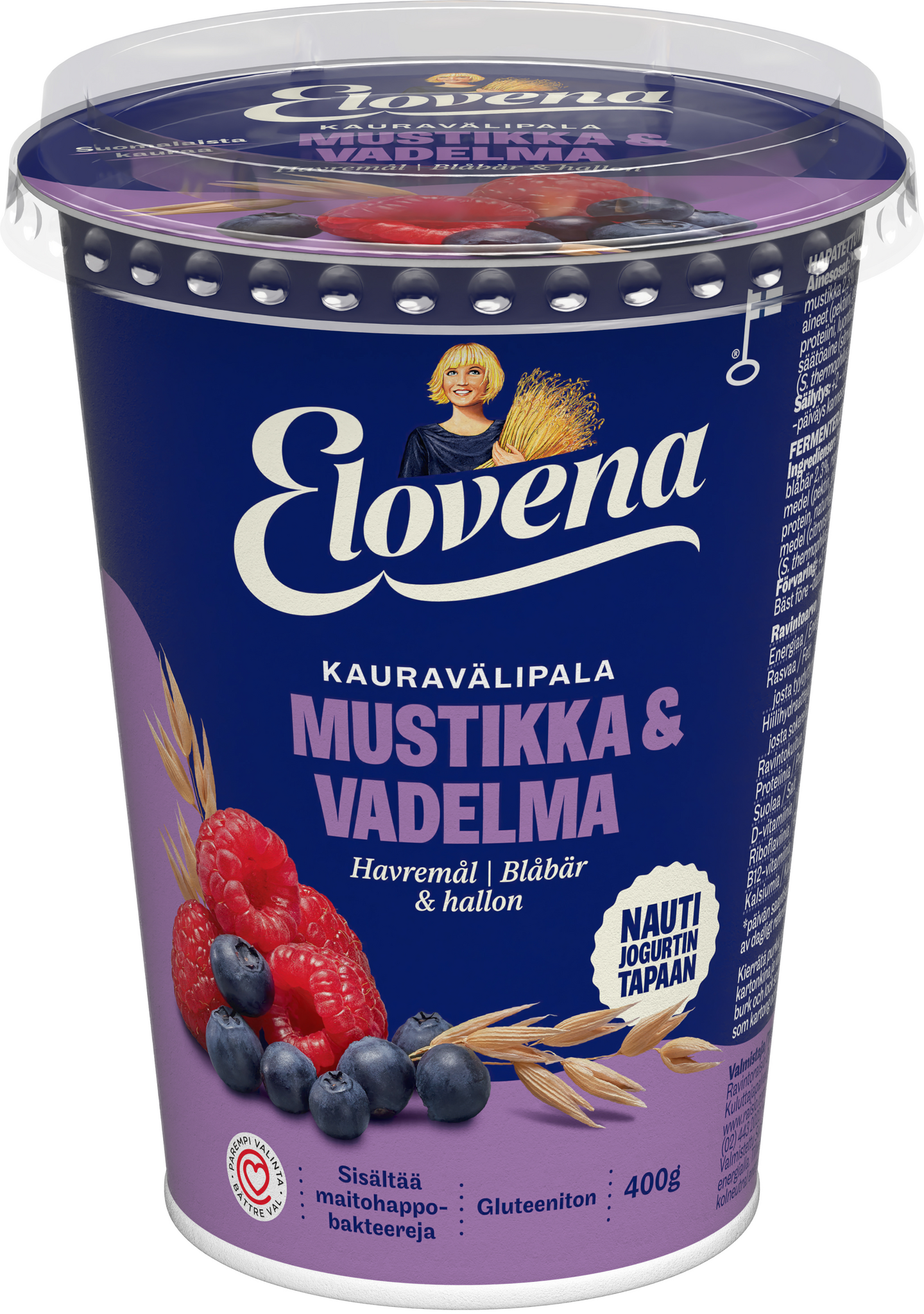 Elovena kauragurtti 400g mustikka-vadelma gluteeniton