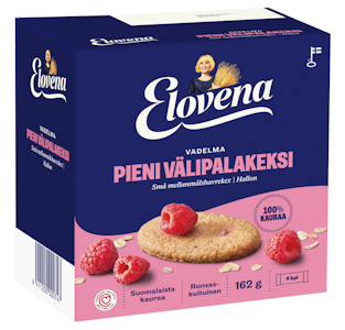 Elovena pieni välipalakeksi 9x18g vadelma 100% kauraa