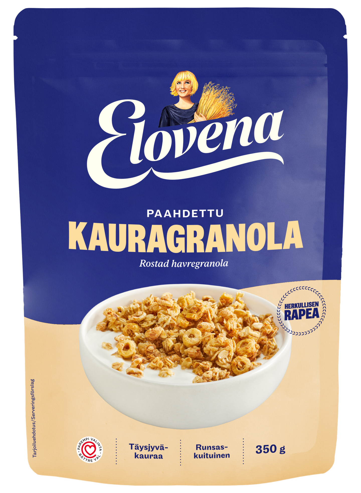 Elovena kauragranola 350g paahdettu-kaura