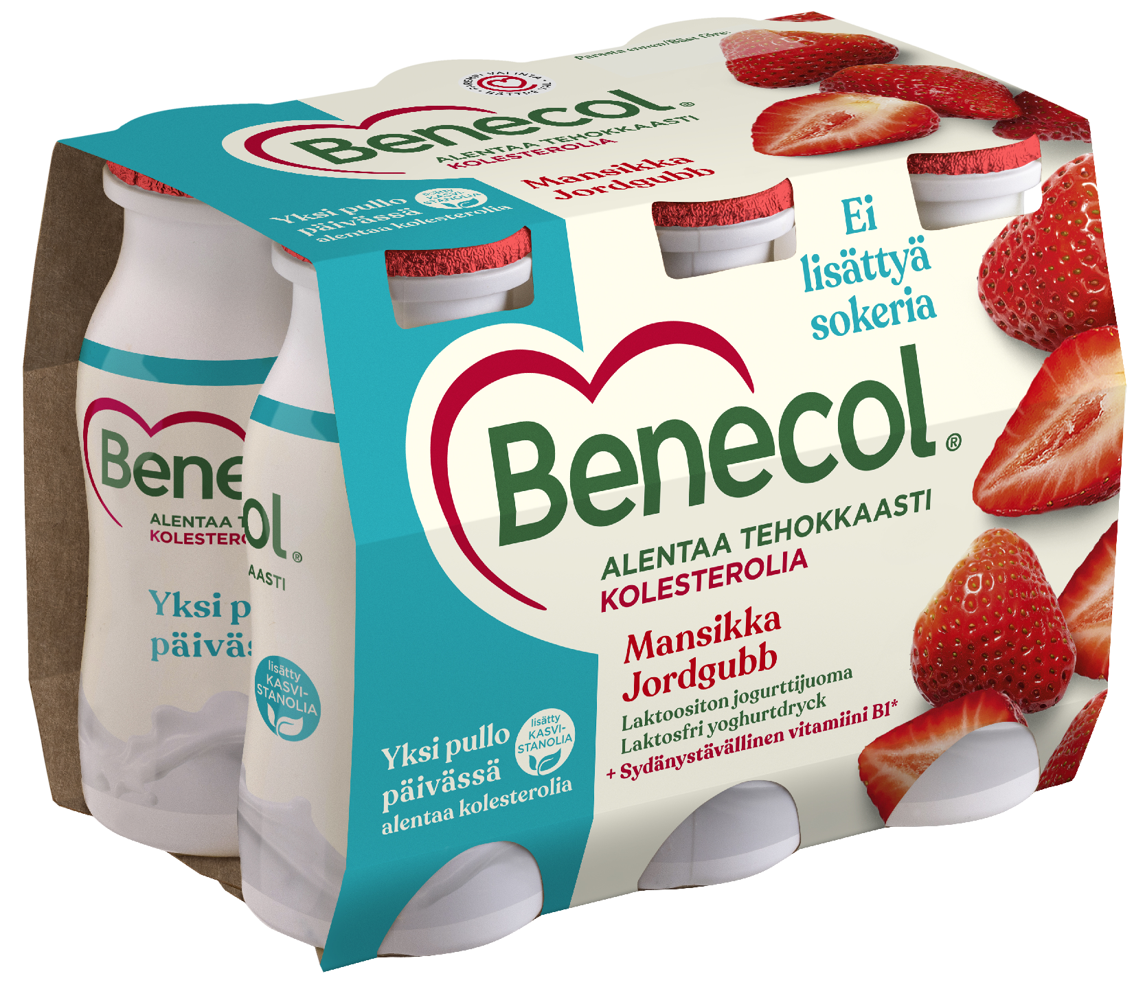 Benecol jogurttijuoma 6x100g mansikka